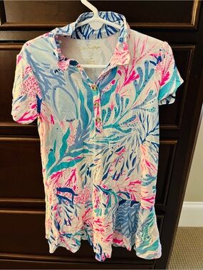 Lilly Pulitzer Girls Sadie Kaleidoscope Print Dress - Blue, Pink, Teal